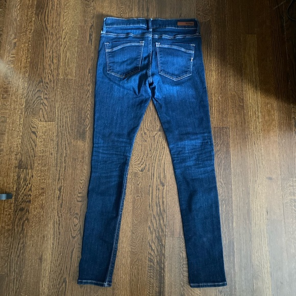 Express Mid Rise Dark Wash Skinny Jean Leggings 0 - Picture 7 of 12